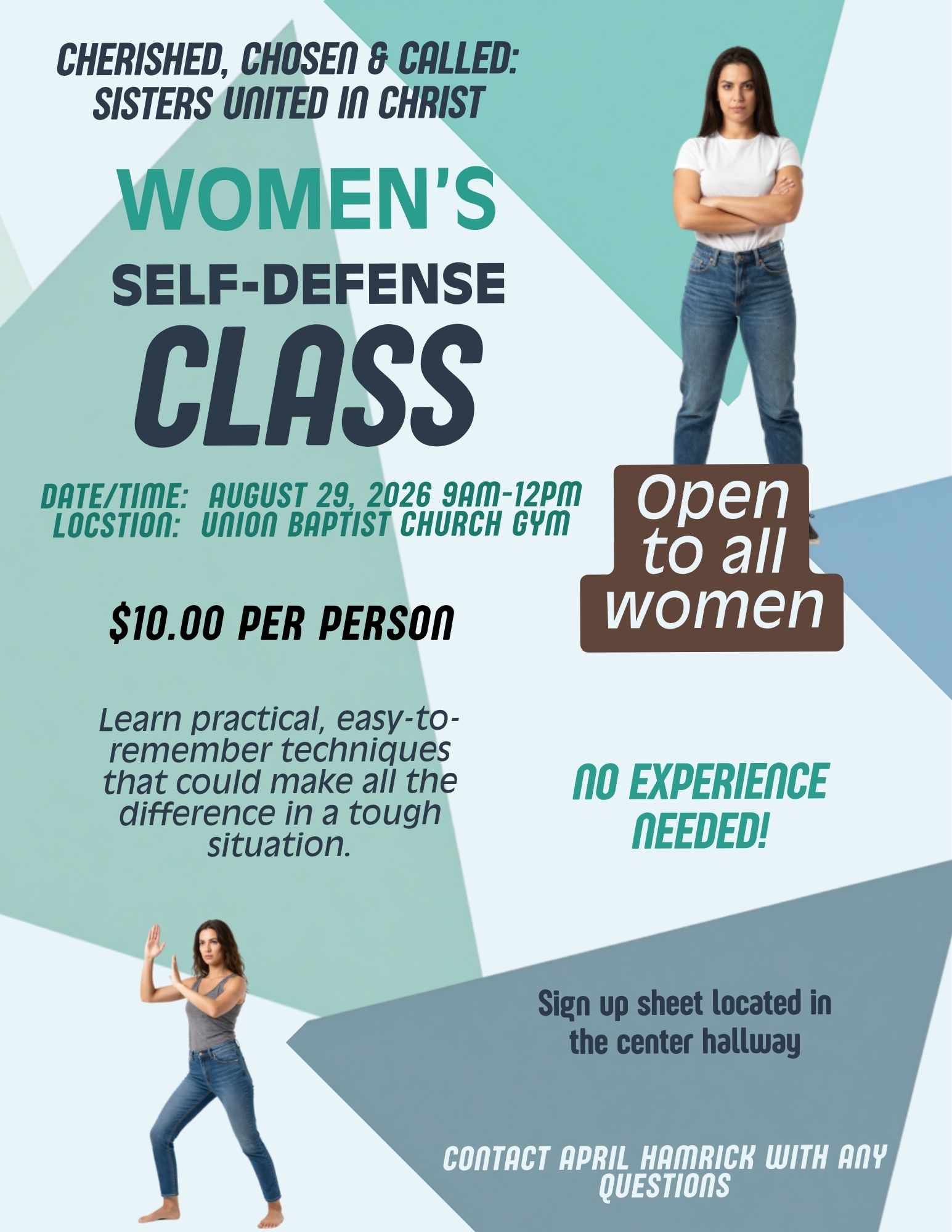 Women's Self-Defense Class Flyer